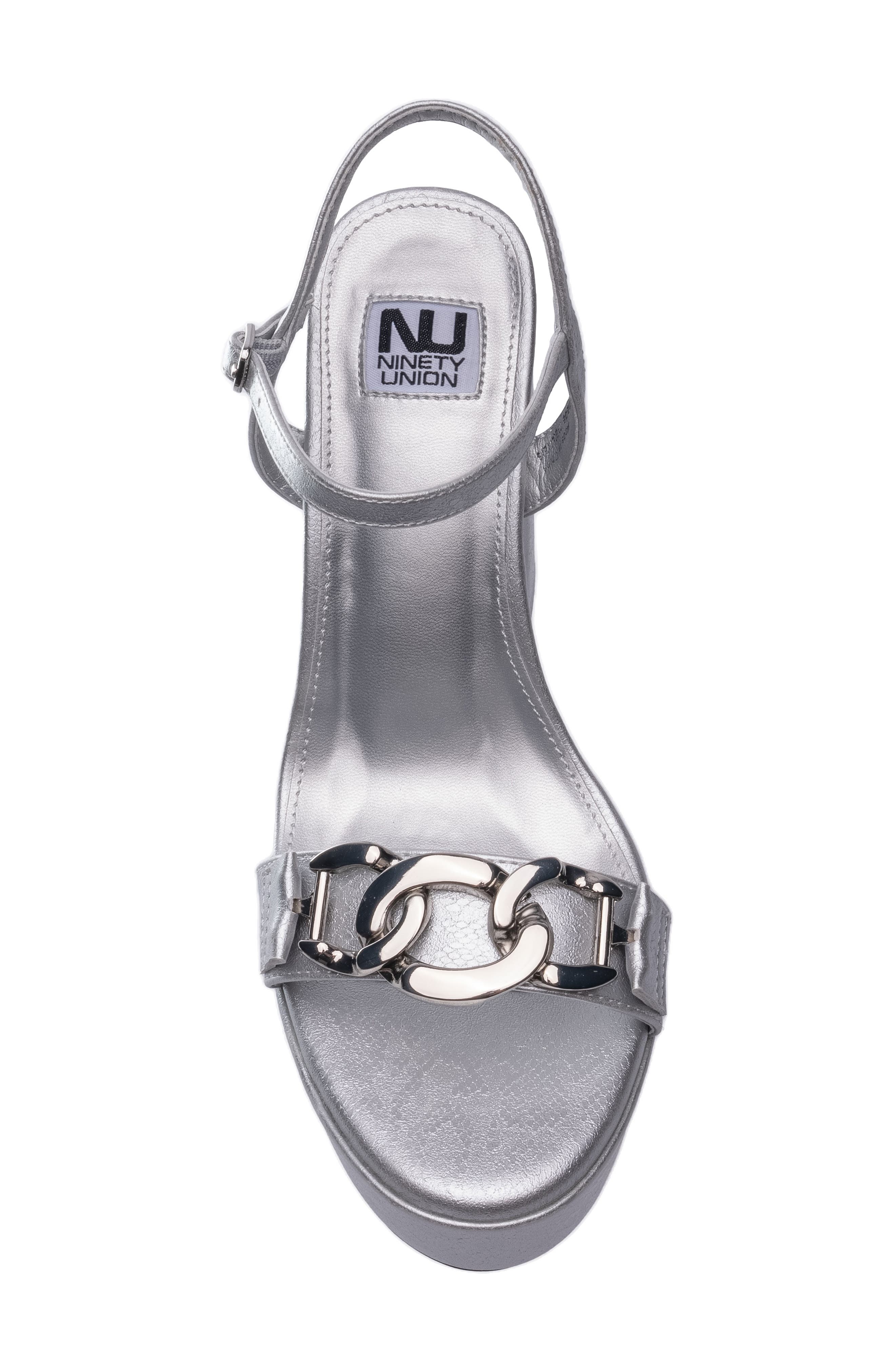 Darling Platform Heeled Sandal, Alternate, color, SILVER