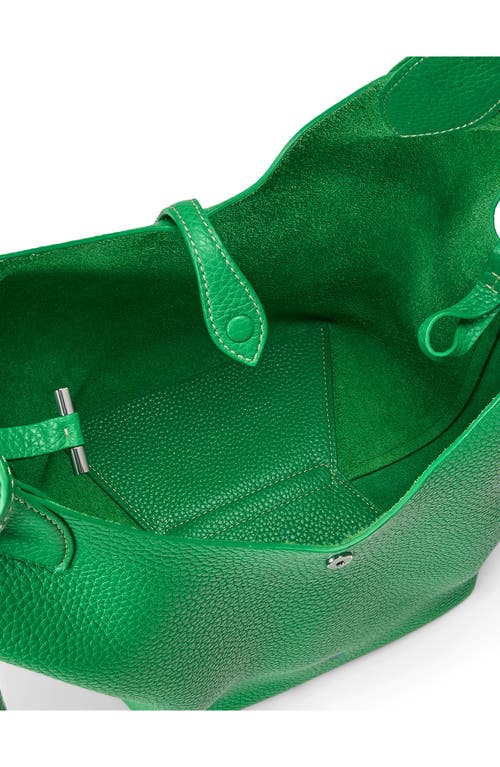 Polo Ralph Lauren Shiny Drum Leather Crossbody Bag In Green