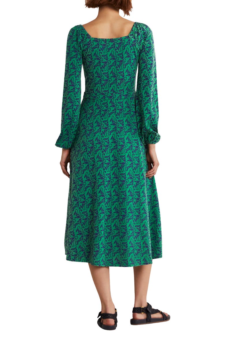 Floral Long Sleeve Jersey Midi Dress, Alternate, color, GLADE PAISLEY MEADOW