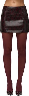 Naked Wardrobe Python Embossed Faux Leather Miniskirt