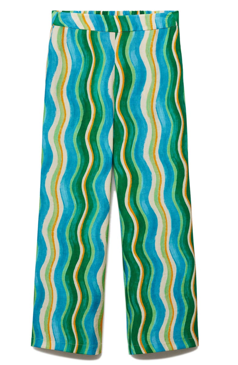 MANGO Wavy Print Wide Leg Pants, Alternate, color, 