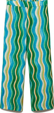 MANGO Wavy Print Wide Leg Pants