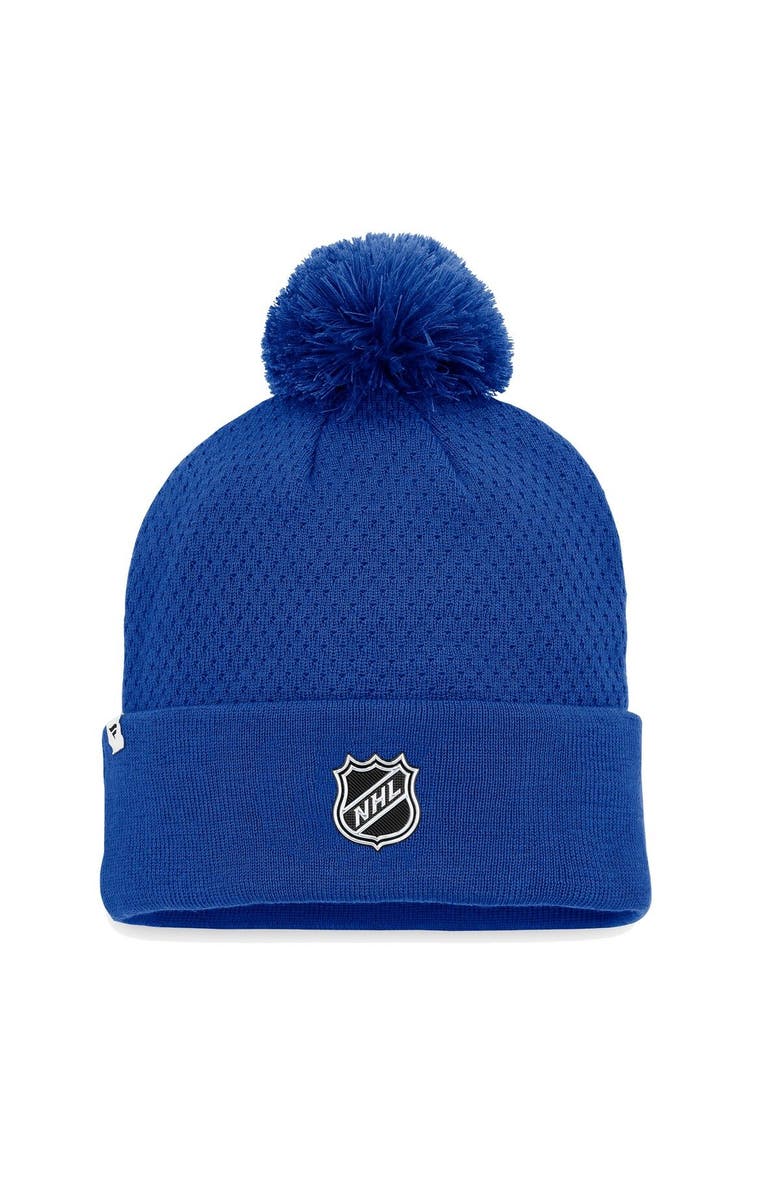 FANATICS Women's Fanatics Branded Blue St. Louis Blues Authentic Pro Road Cuffed Knit Hat with Pom, Alternate, color, Blue