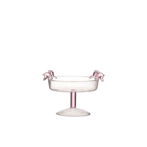 Whimsical Elephant Glass Stemmed Bowl