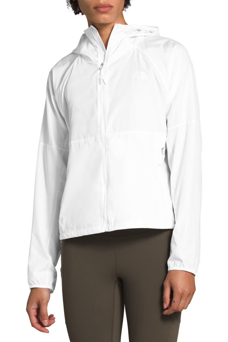 Flyweight Wind Resistant Zip Hoodie, Main, color, TNF WHITE