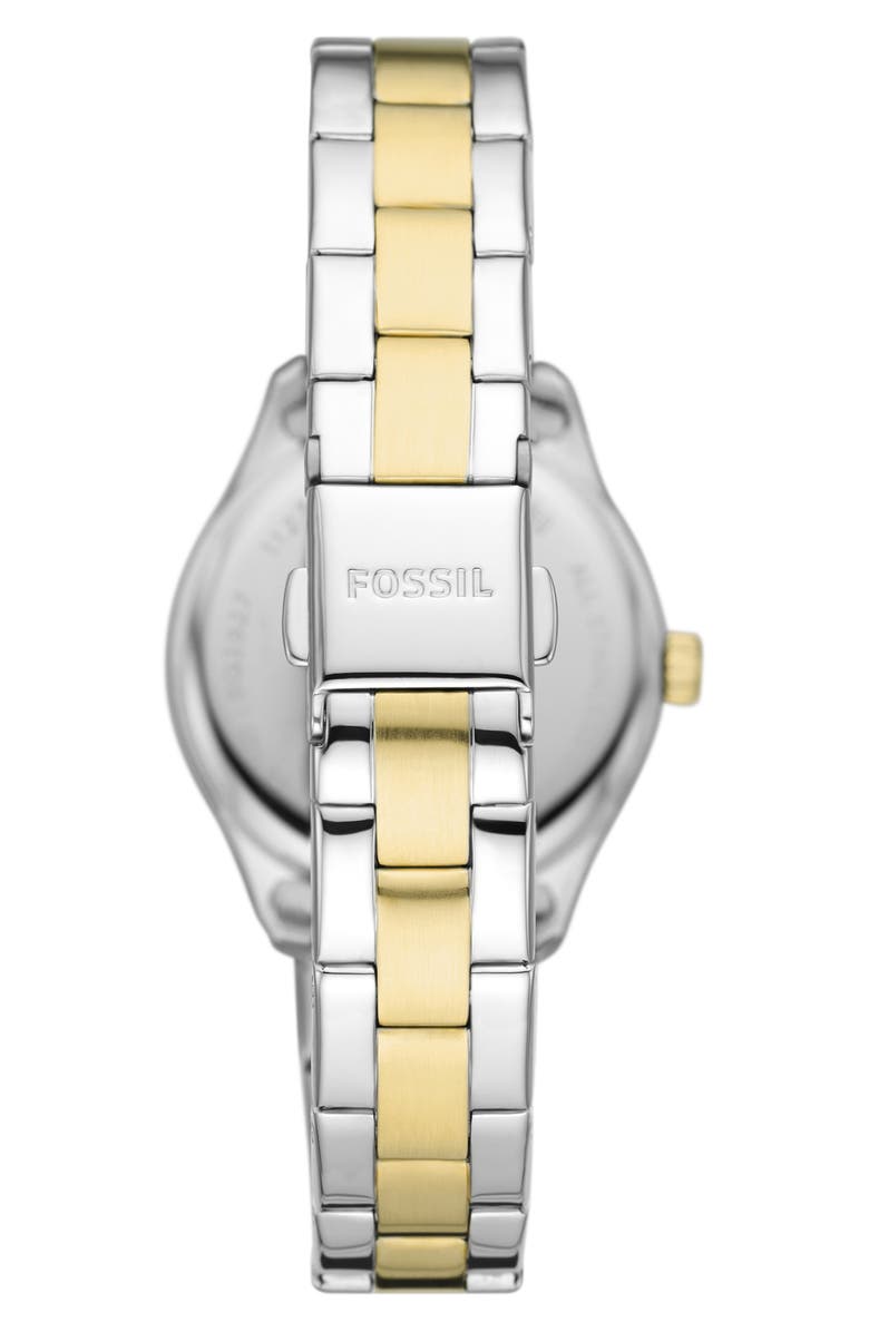 Fossil Two-Tone Stainless Steel Quartz Bracelet Watch, 30mm, Alternate, color, 