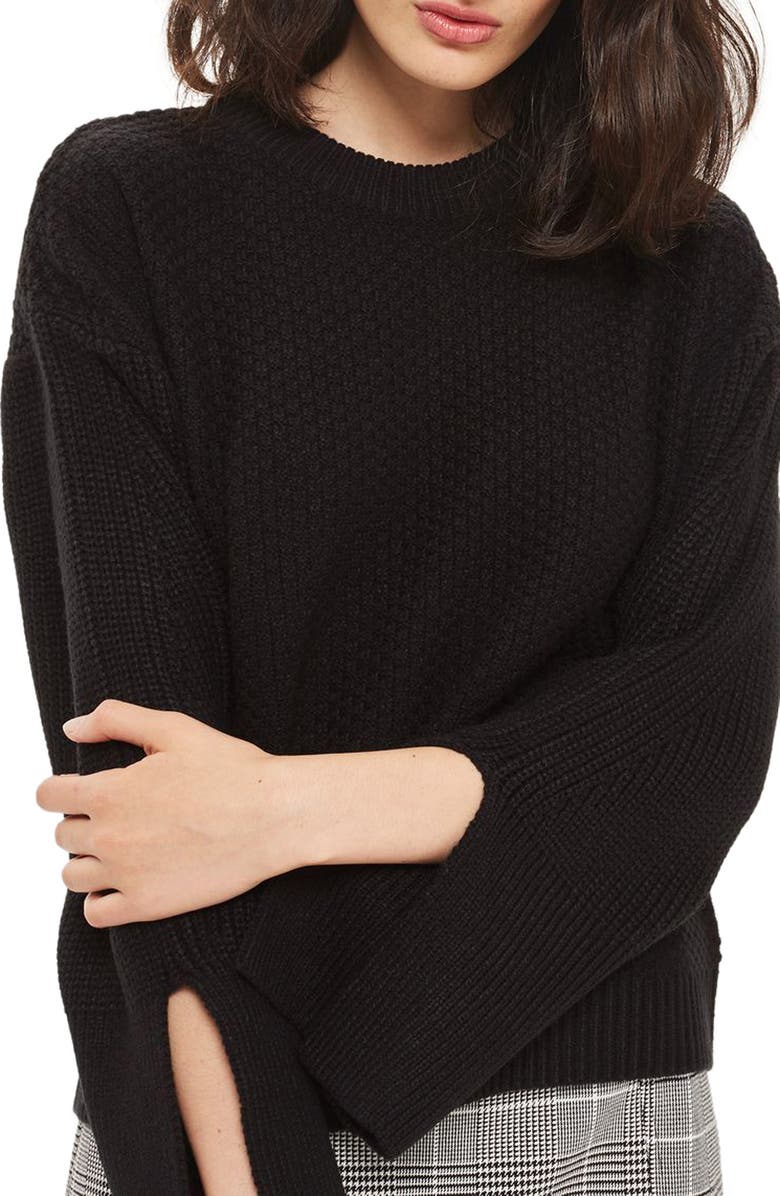 Topshop Wide Sleeve Sweater, Main, color,