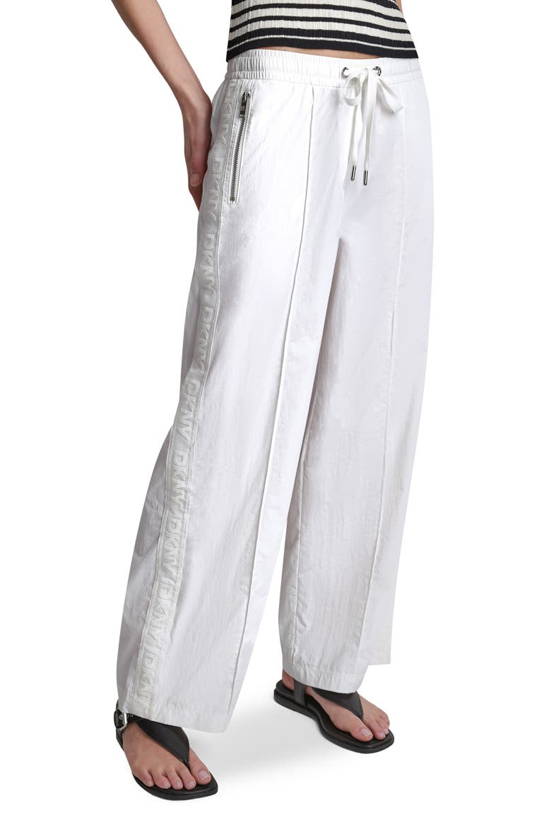 Front Seam Nylon Straight Leg Pants, Alternate, color, WHITE