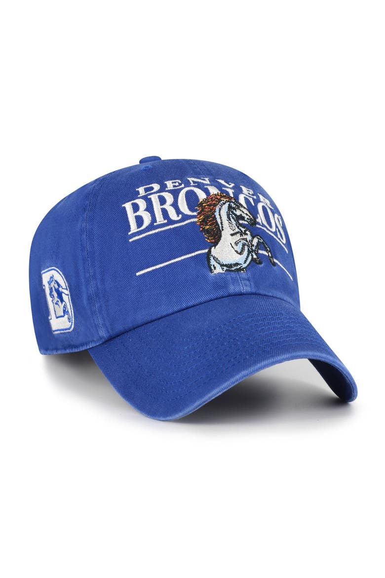 Men's '47 Royal Denver Broncos Throwback Graphic Clean Up Adjustable Hat, Main, color, Royal