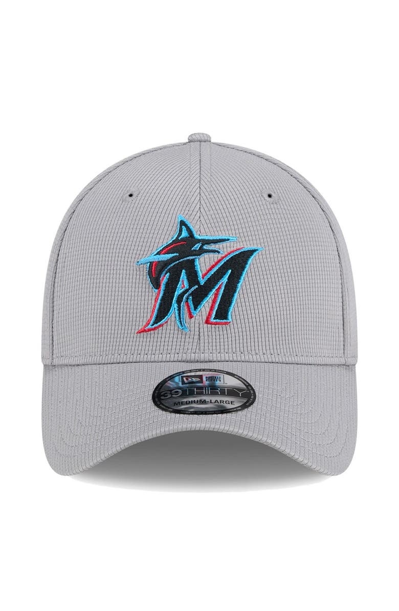 New Era Men's New Era Gray Miami Marlins Active Pivot 39THIRTY Flex Hat, Alternate, color, Gray