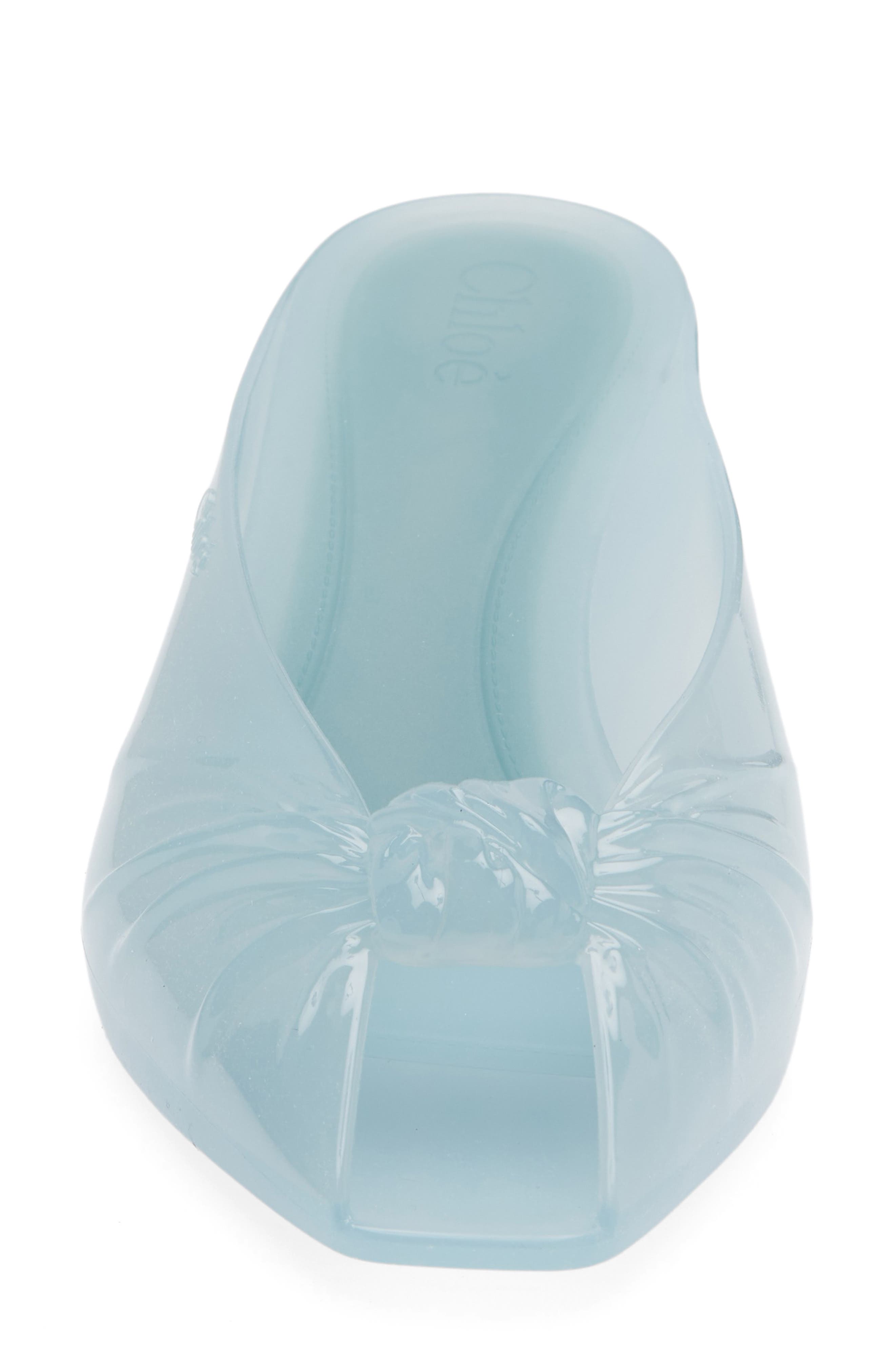 Chloé Jelly Peep Toe Kitten Heel Mule, Alternate, color, Spearmint