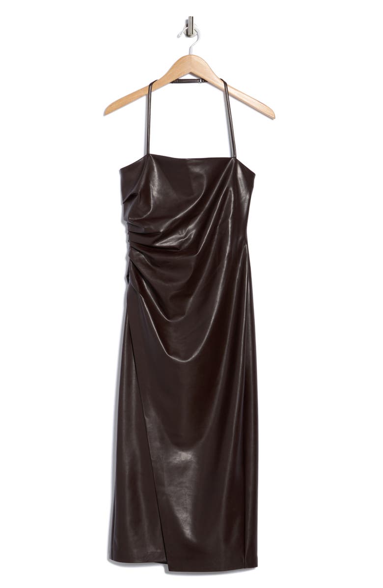 A.L.C. Faux Leather Dress, Alternate, color, Chocolate Plum