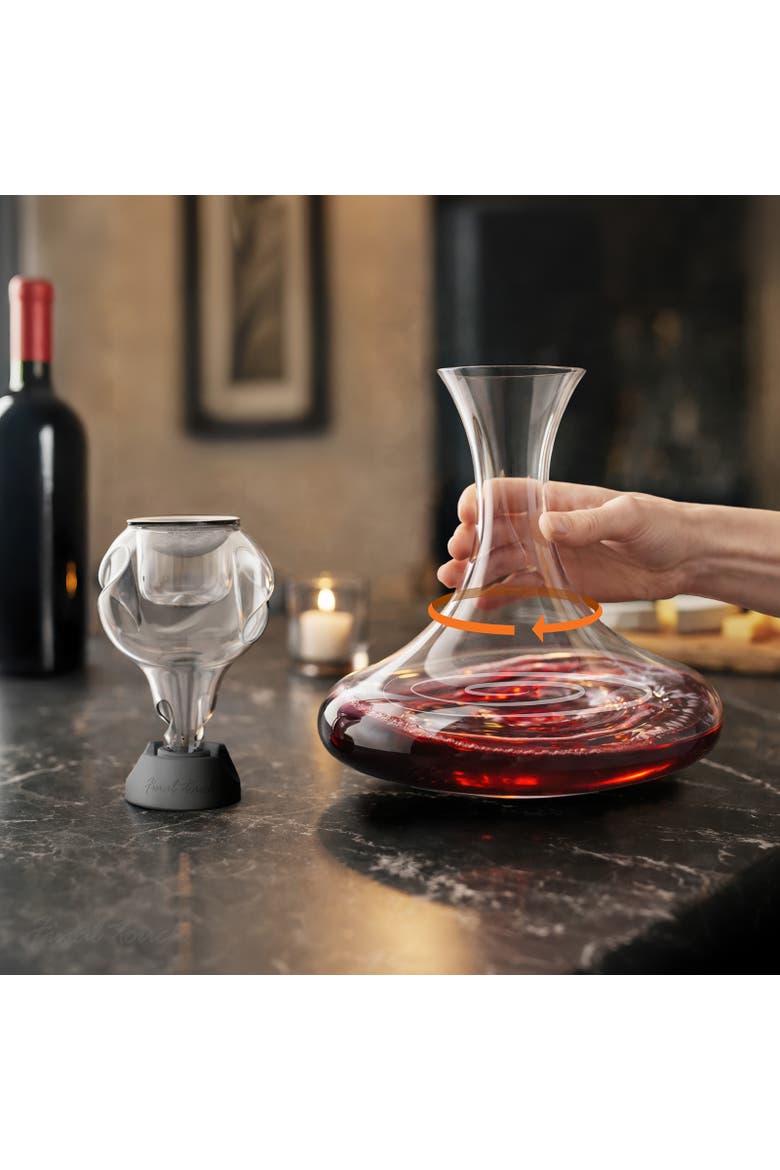 Conundrum Aerator + Revolve Decanter Wine Aeration System, Alternate, color, Clear