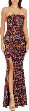Dress the Population Janelle Floral Sequin Gown