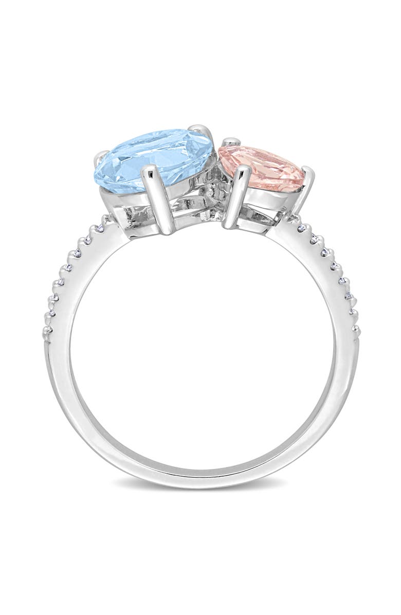 Julianna B. Topaz, Morganite & Diamond 2-Stone Heart Ring, Alternate, color, Topaz