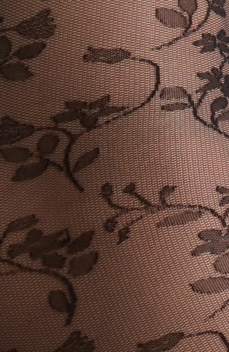 Nordstrom Floral Lace Sheer Tights, Alternate, color, Black