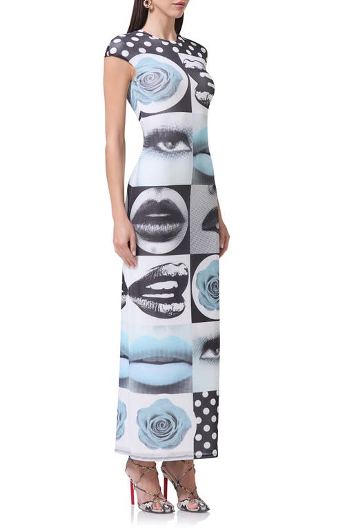 Afrm Cody Print Powermesh Midi Dress In Pop Art Abstract