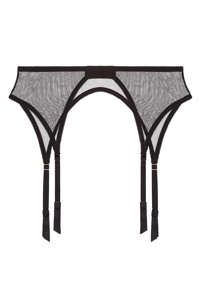 JOURNELLE Odette Classic Mesh Garter Belt, Alternate, color, Noir