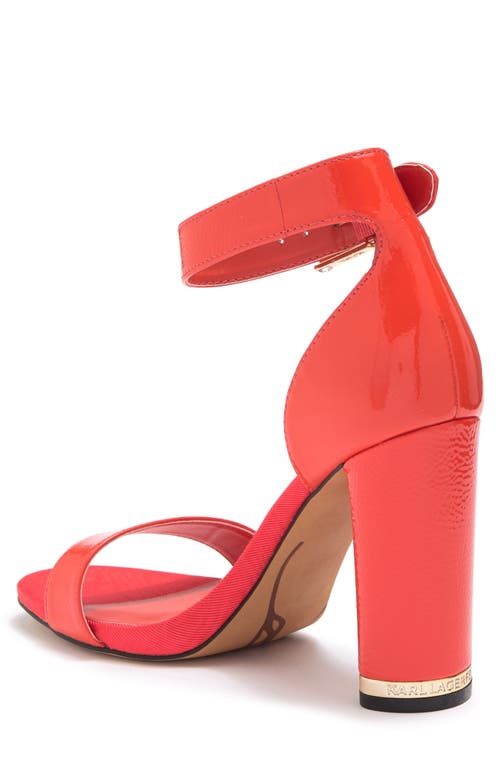 Karl Lagerfeld Paris Ceris Ankle Strap Sandal In Fiery Orange