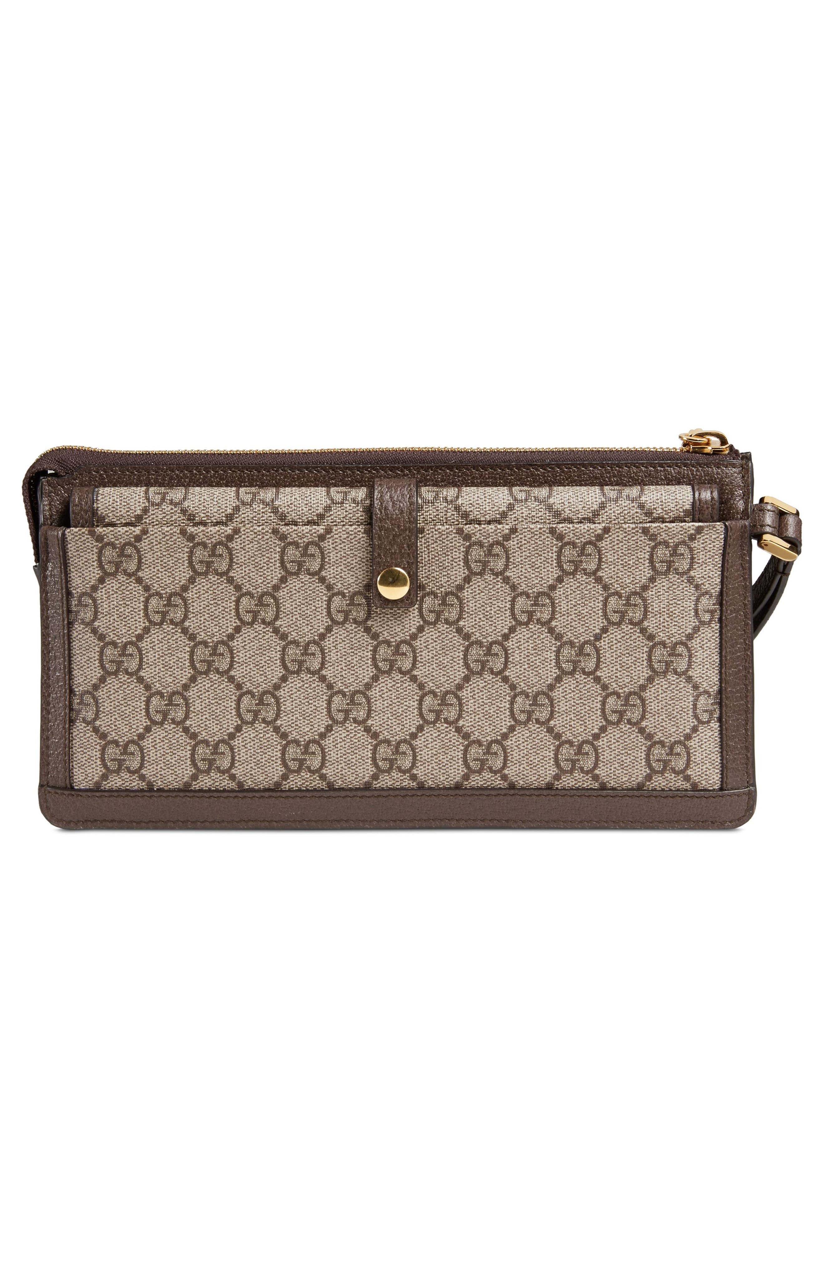 Gucci GG Supreme Canvas Travel Wristlet, Alternate, color, 