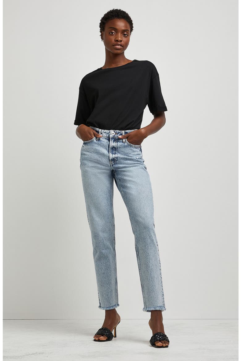 Jaxx High Waist Straight Leg Jeans, Alternate, color, MED DENIM