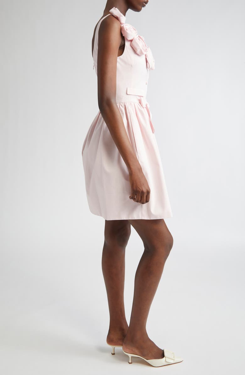 Giambattista Valli Rosette Embellished Cotton Poplin Minidress, Alternate, color, Pale Rose