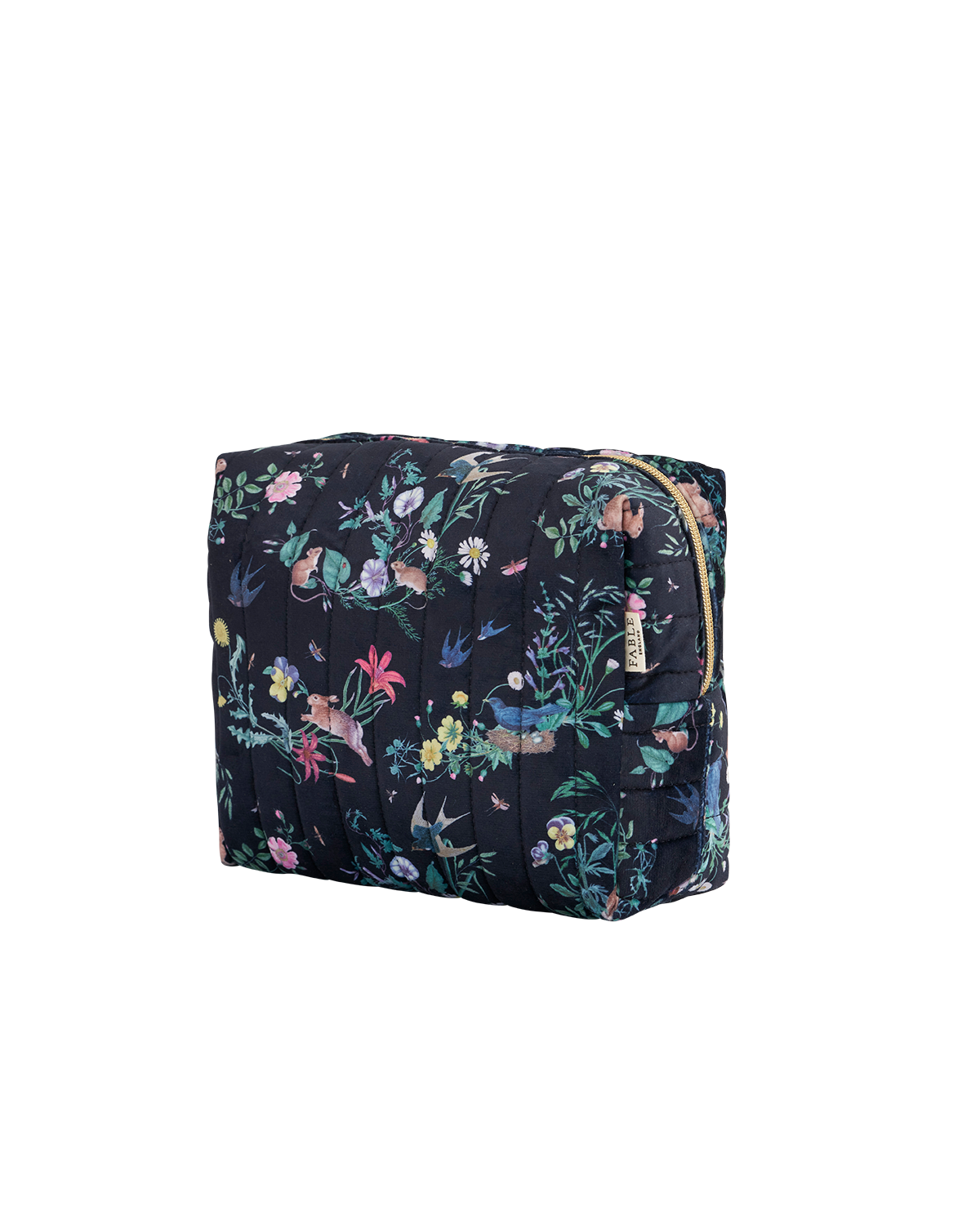 Fable England Running Bunny Large Quilted Makeup Bag, Alternate, color, Navy