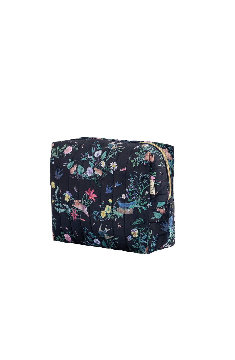 Fable England Running Bunny Large Quilted Makeup Bag, Alternate, color, Navy