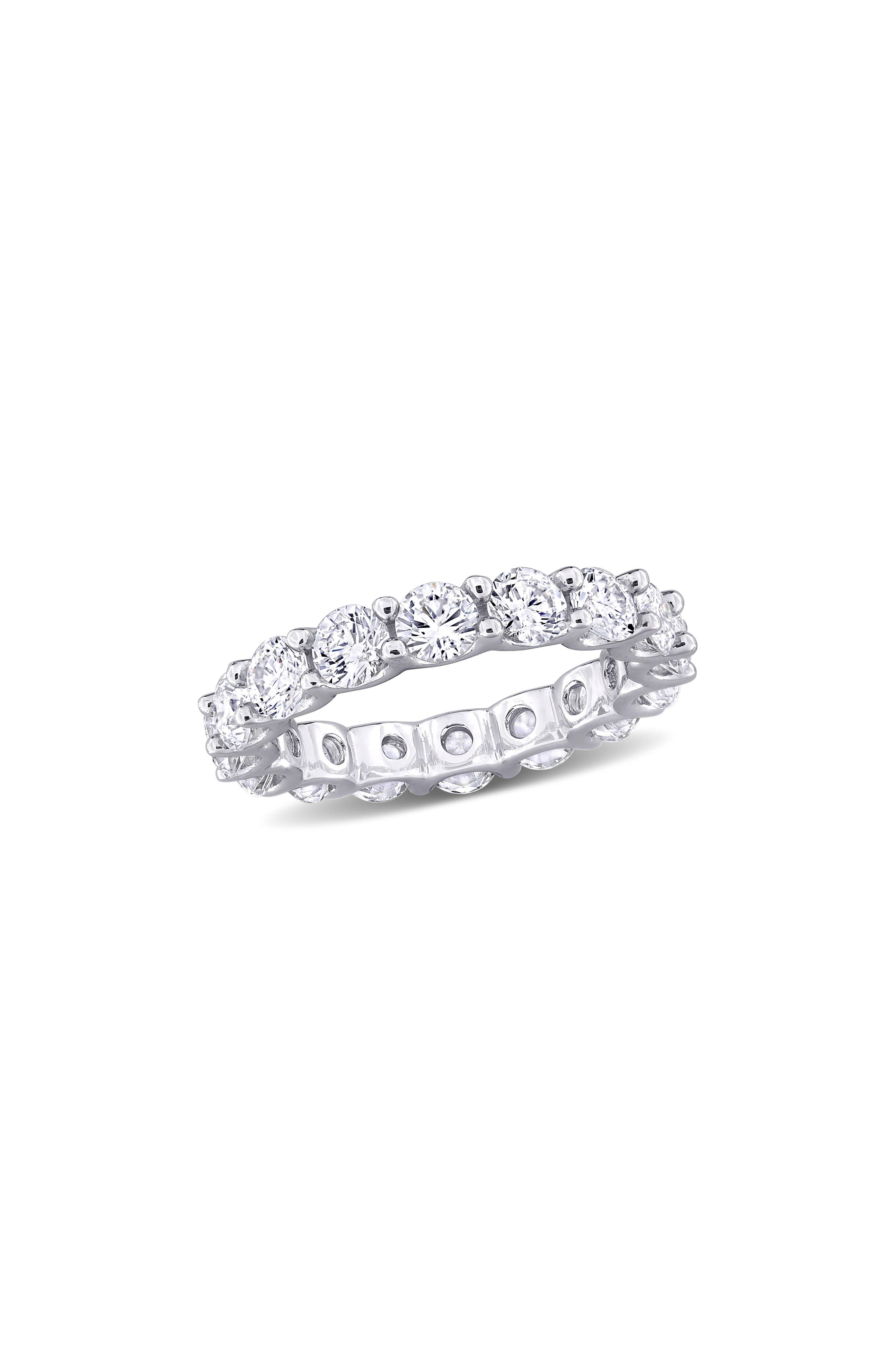 DELMAR Created White Sapphire Band Ring
