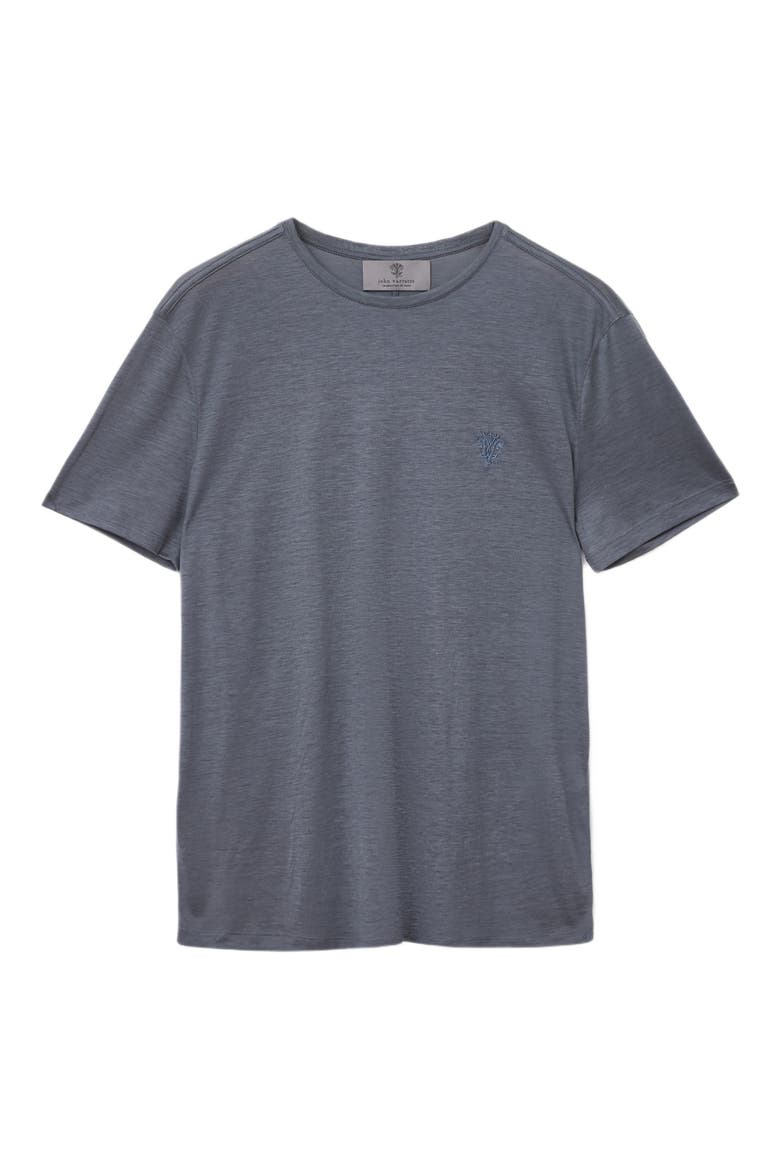 Amato Silk & Cotton T-Shirt, Alternate, color, SILVER