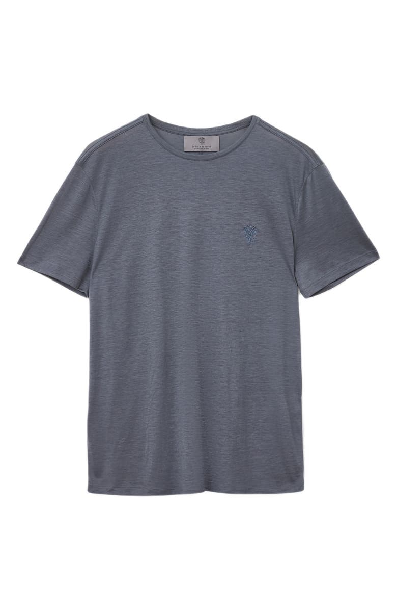 John Varvatos Amato Silk & Cotton T-Shirt, Alternate, color, Silver