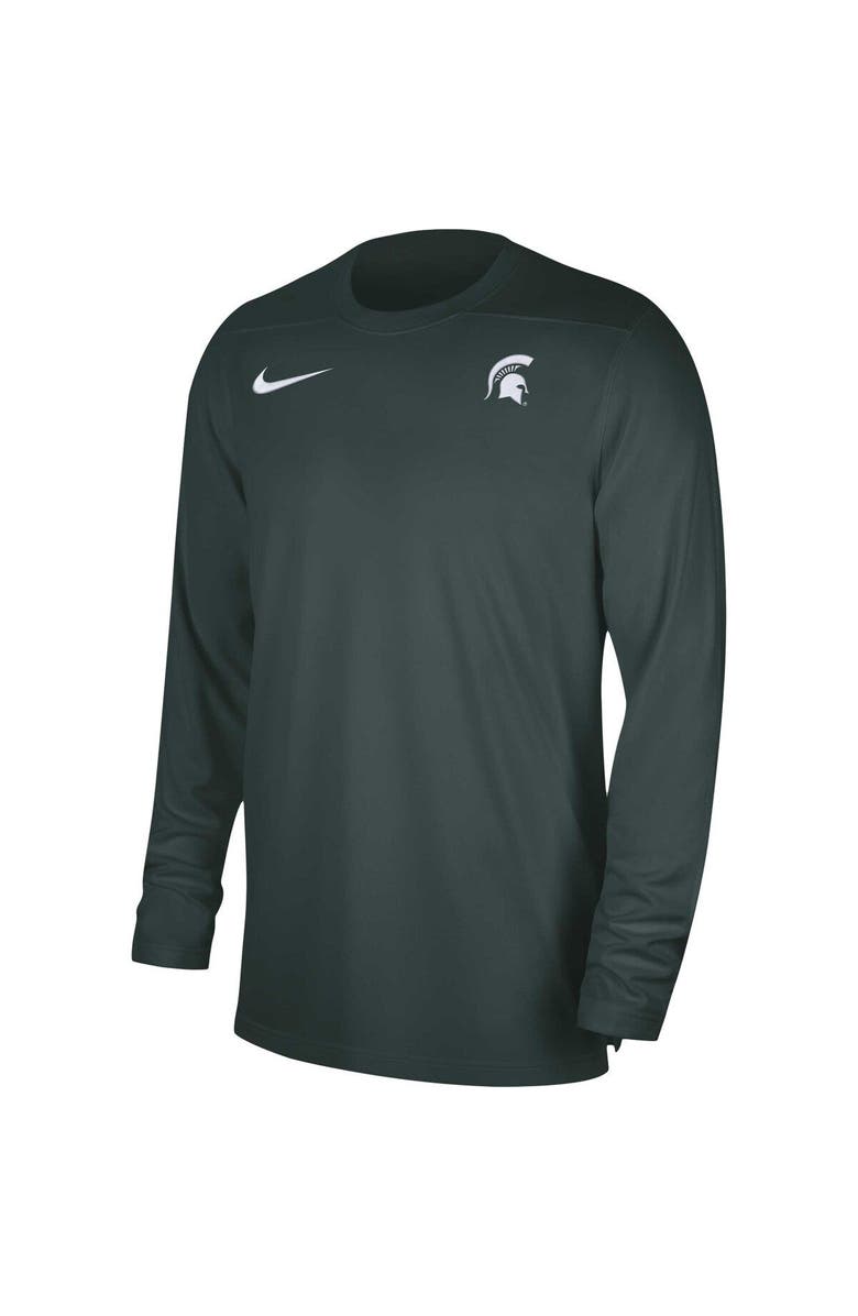Nike Men's Nike Green Michigan State Spartans 2023 Sideline Coaches Long Sleeve Performance Top, Alternate, color, 