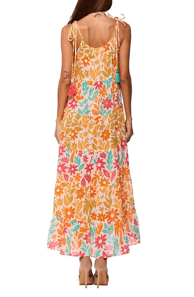 RANEES Floral Print Maxi Dress, Alternate, color, Orange