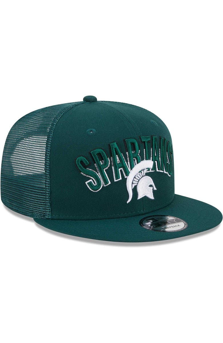 New Era Men's New Era Green Michigan State Spartans Grade Trucker 9FIFTY Snapback Hat, Alternate, color, Green