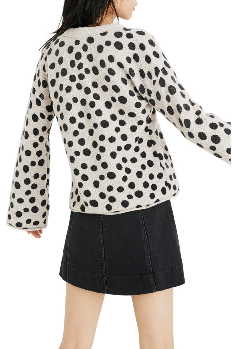 Leopard Dot Pullover Sweater, Alternate, color, HEATHER BISCUIT