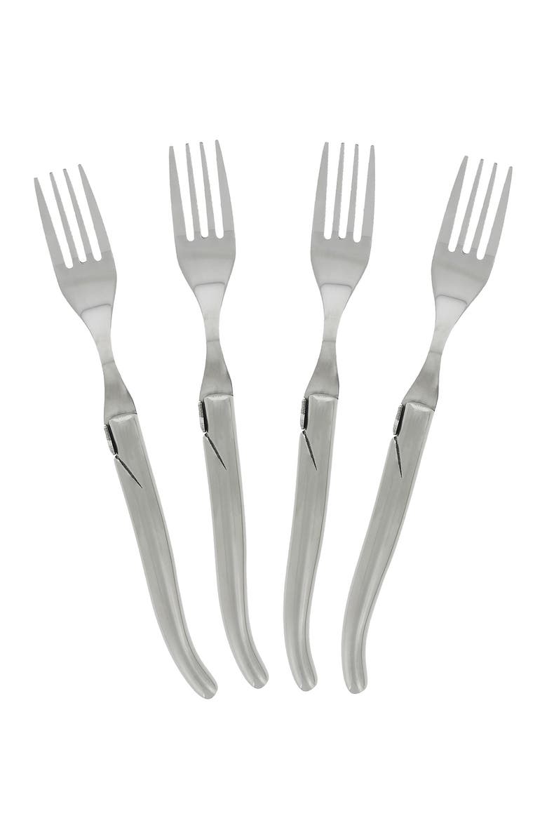 FRENCH HOME Laguiole Connoisseur Stainless Steel Steak Forks - Set of 4, Main, color, Silver
