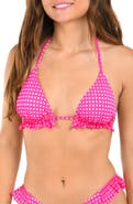 Citrus Picnic Ruffle Triangle Bikini Top