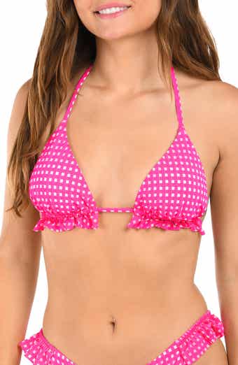 Citrus Picnic Ruffle Triangle Bikini Top