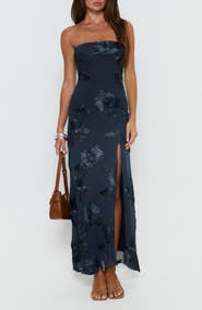 Princess Polly Maribeth Floral Appliqué Strapless Maxi Gown