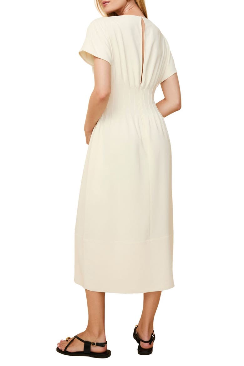The Greer Shaped Waist Midi Dress, Alternate, color, CLAY
