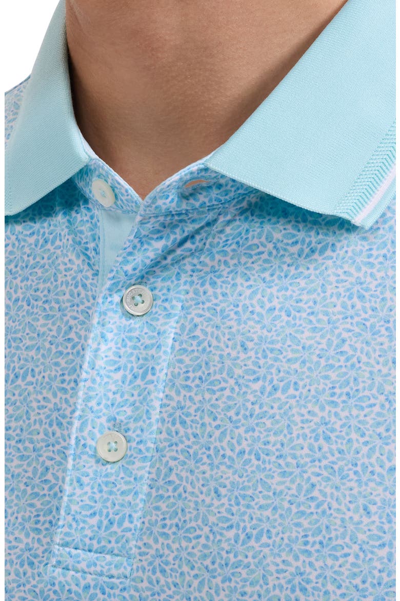 Performance Floral Polo, Alternate, color, AQUA