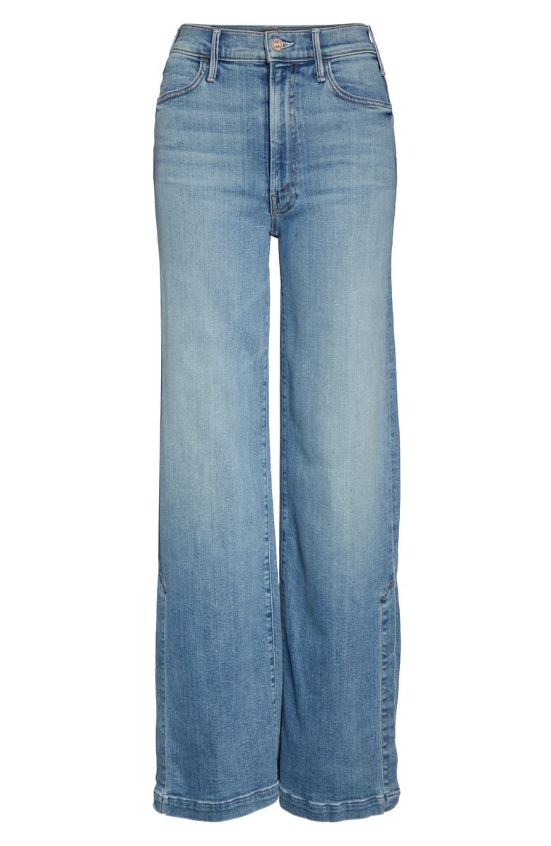 MOTHER The Hustler Sidewinder High Waist Slit Hem Bootcut Jeans, Alternate, color, 