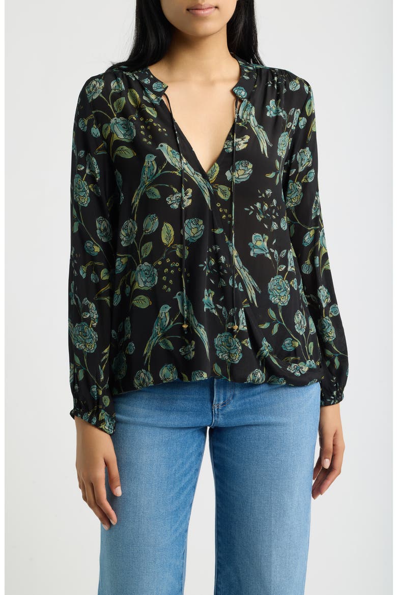 Crossover Top with Tassel Ties, Main, color, MIDNIGHT FOREST/SAGE