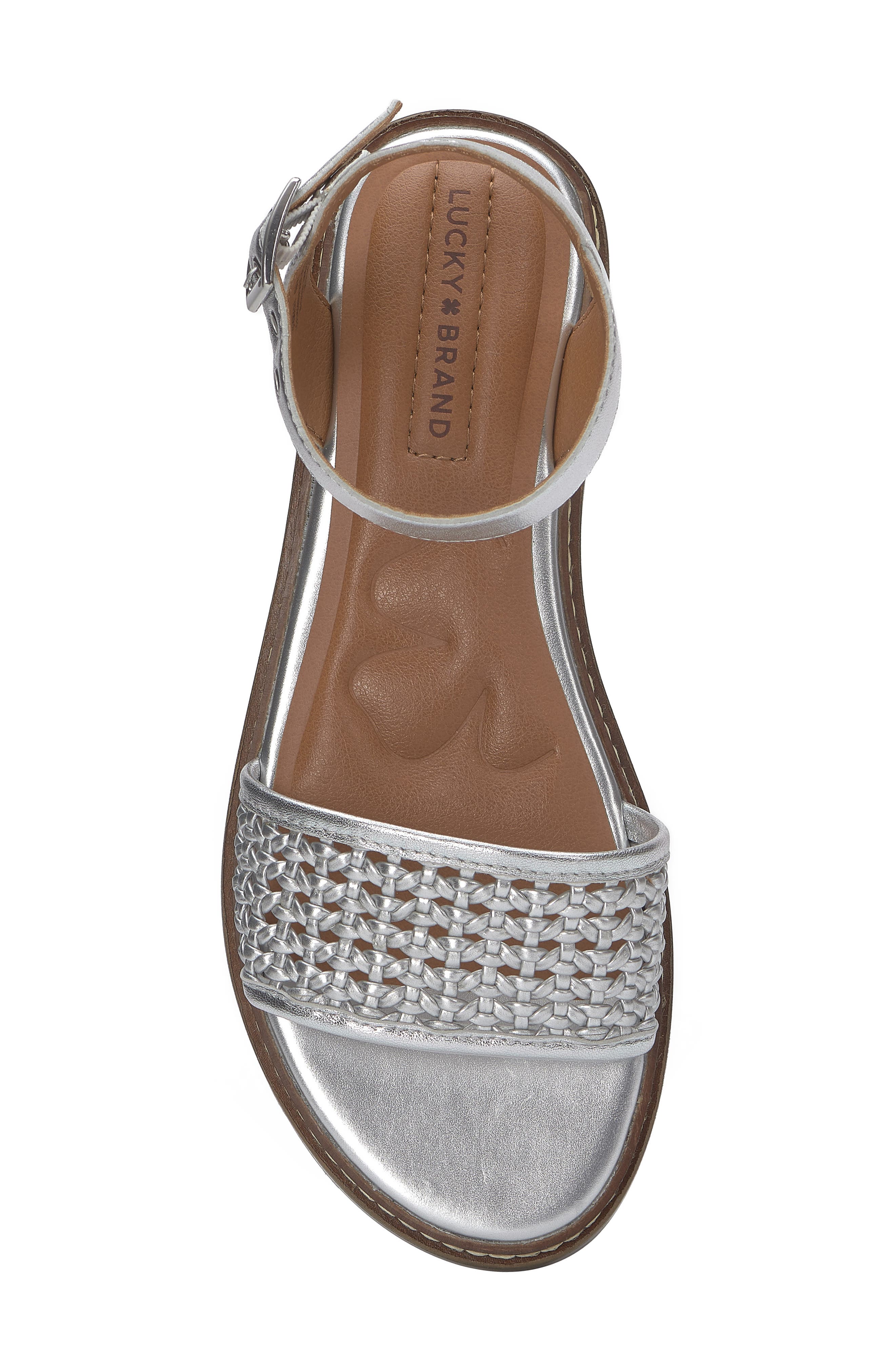 Lucky Brand Kimaya Sandal, Alternate, color, Silver Kyawve