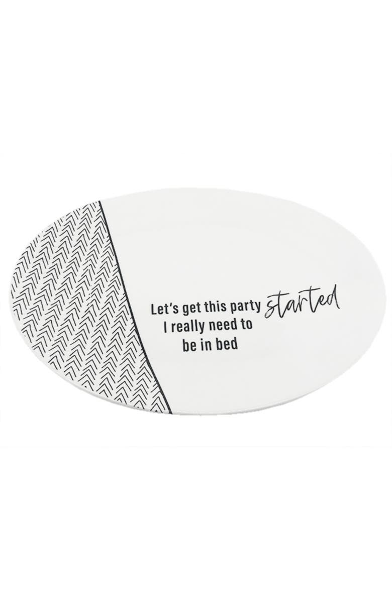 Totalee Gift Party Started Platter Ceramic White, Main, color, White