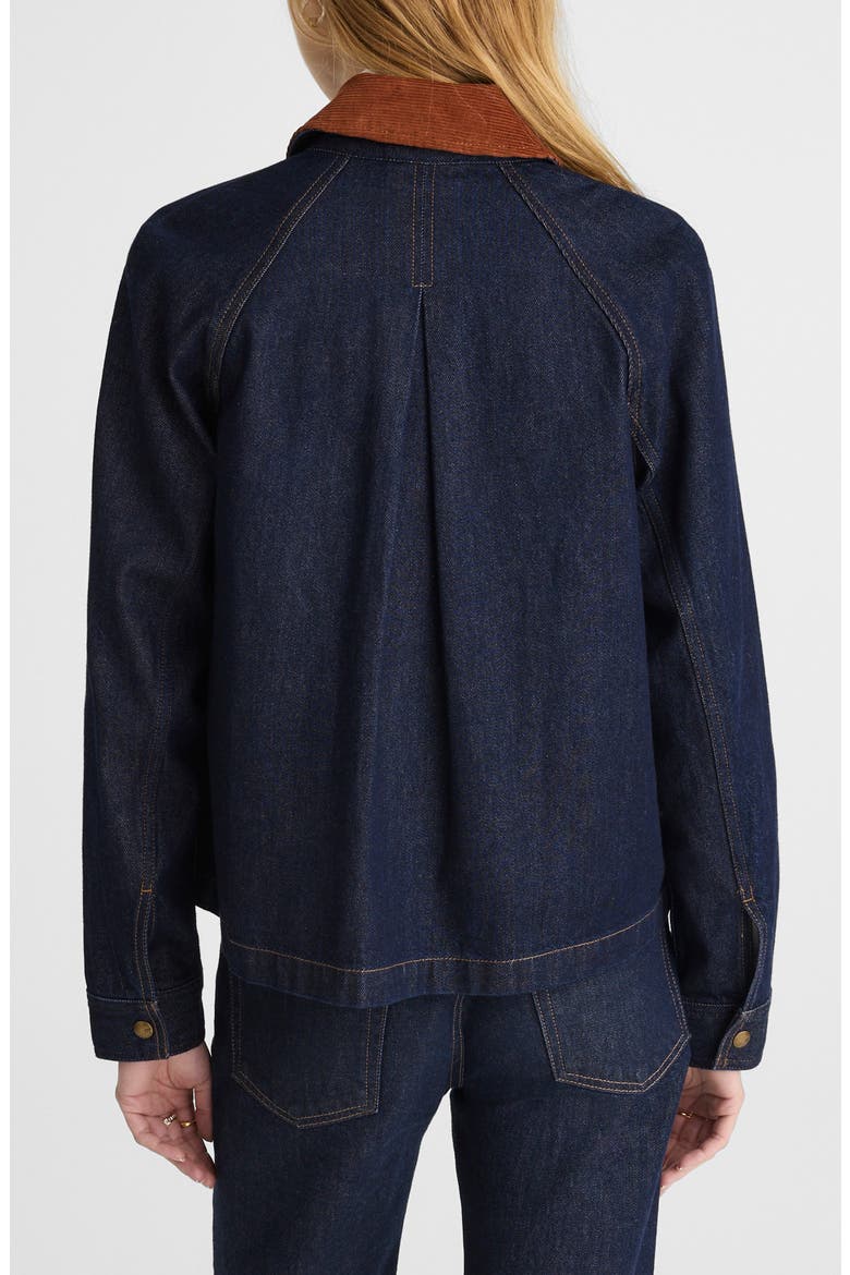 Corduroy Collar Denim Barn Jacket, Alternate, color, RINSE WASH