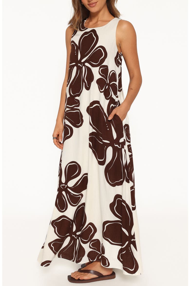 Navina Maxi Dress, Alternate, color, BROWN FLORAL