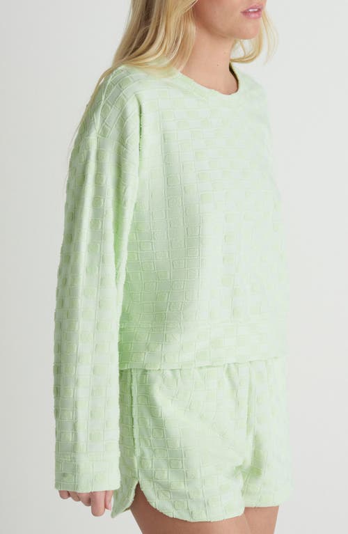 Hurley Venice Boxy Jacquard Terry Sweatshirt In Green
