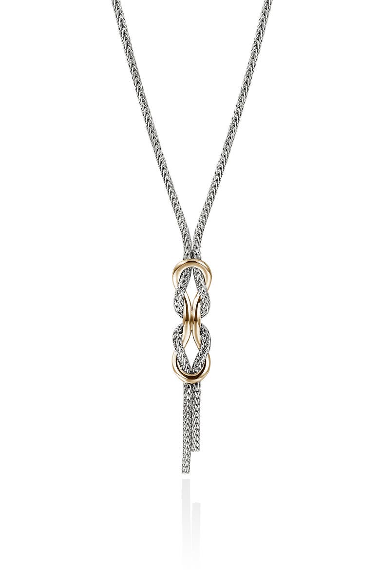 Infinite Love Knot 14k Gold & Sterling Silver Pendant Necklace, Alternate, color, SILVER