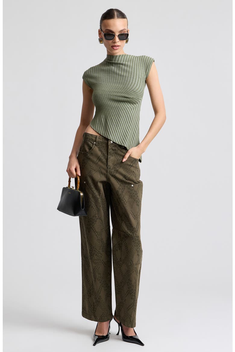 High Waist Tapered Leg Carpenter Jeans, Alternate, color, RIVERBOAT GARDEN CAMO